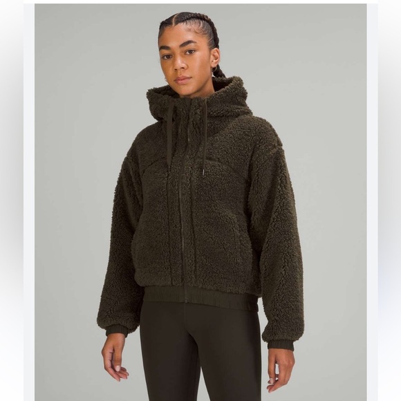 Lululemon Reversible Fleece Jacket Dark Olive